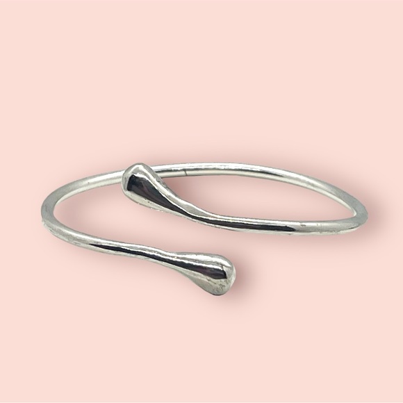 Retro Sterling Silver Bypass Bangle Bracelet + Gift Box - Picture 2 of 10